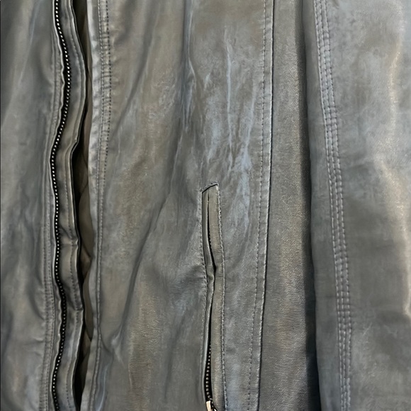 Blue Leather Jacket for Men - Picture 4 of 16